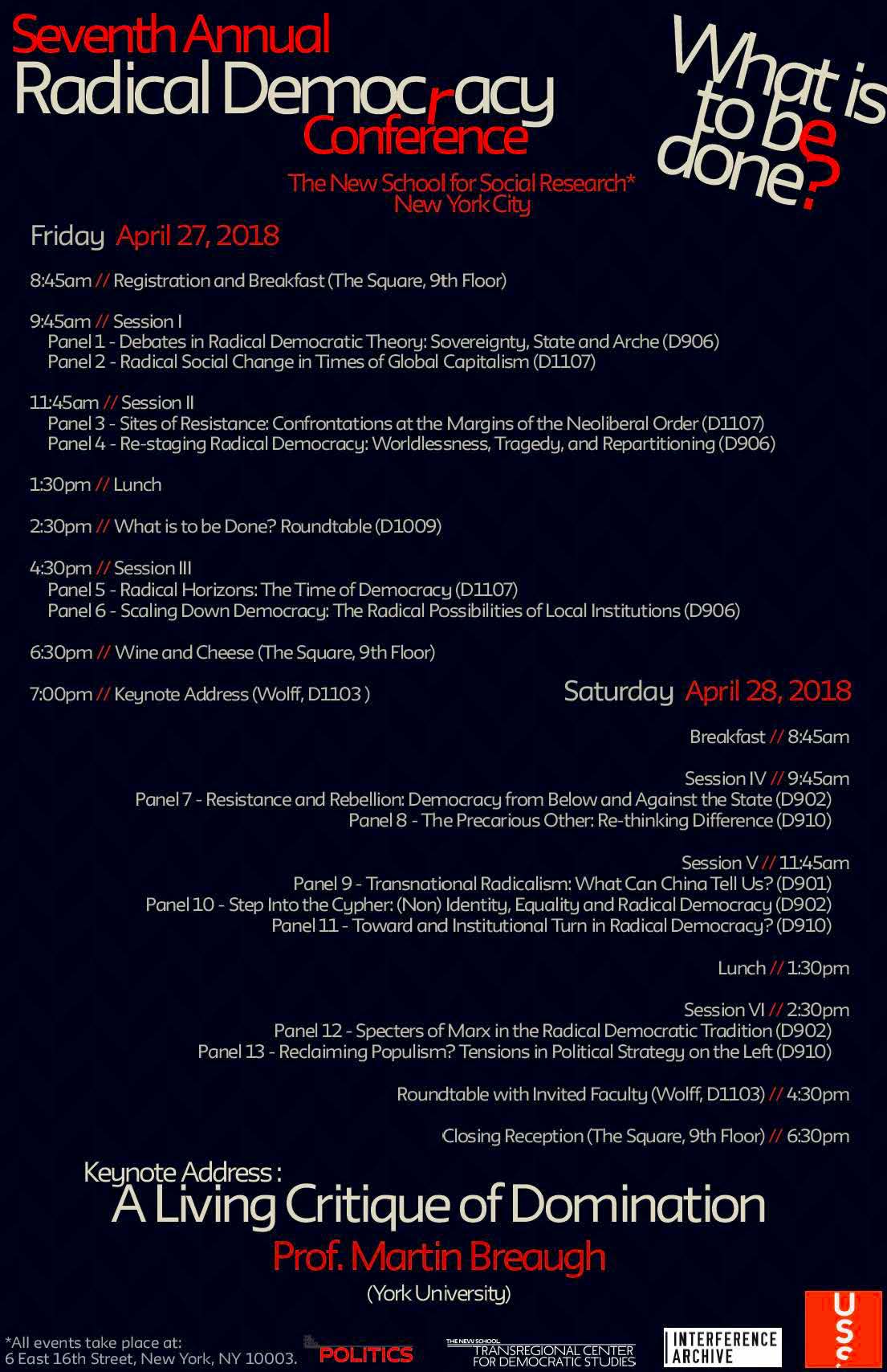 2018 CONFERENCE PROGRAM Radical Democracy